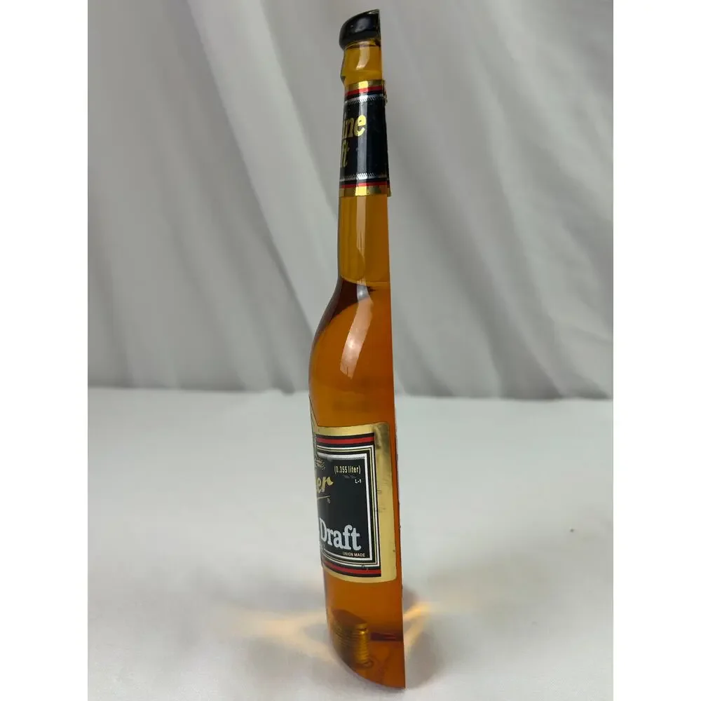 Vintage Miller Genuine Draft MGD Beer Tap Handle Acrylic Half Bottle 9 Inch
